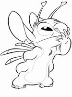 A coloring page of lilo and stitch
